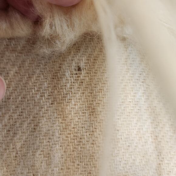 Quiet Luxury Winter Coat Cream 100% Icelandic Wool RARE Size 42 VTG Movie Prop - Picture 6 of 11